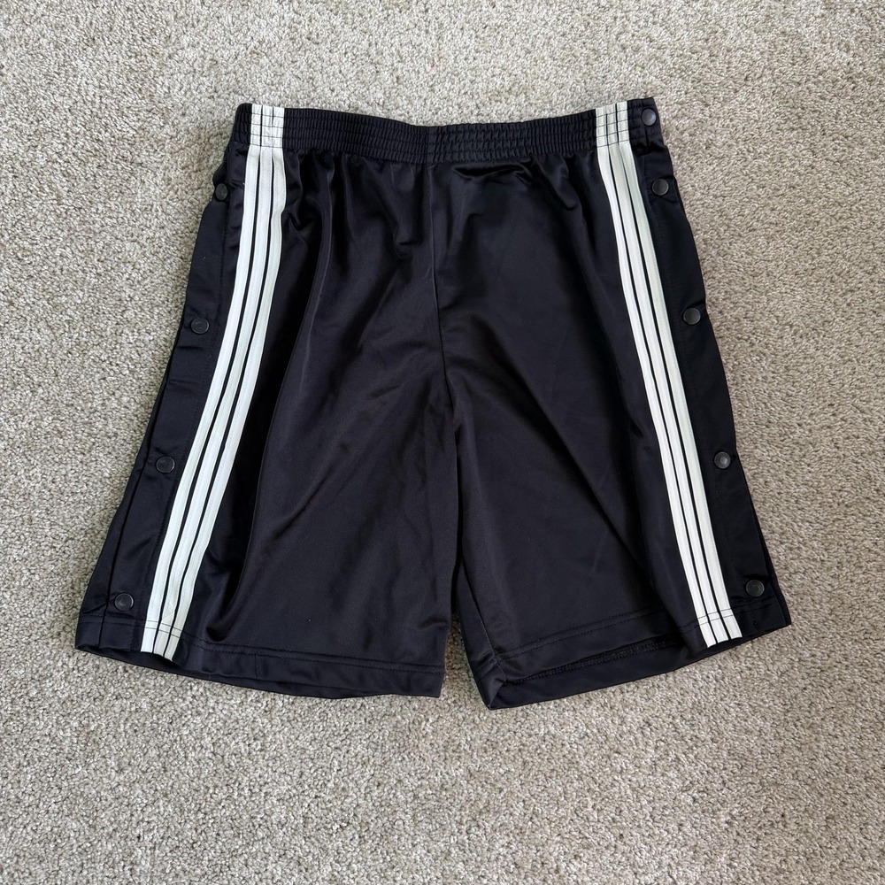 Y2K Tear Away Shorts Mens Large Black Snap Side Basketball Athletic